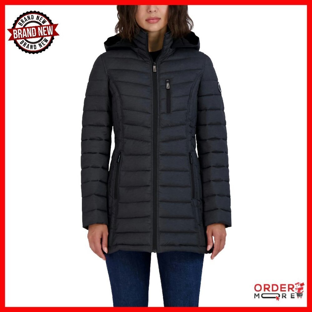 Women's Midweight Stretch Puffer Jacket with Detachable Hood